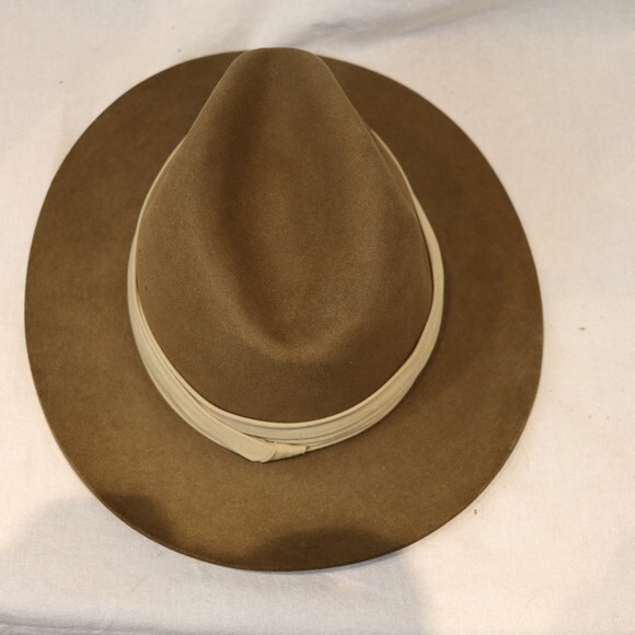 Banana Republic Vintage Safari Wool Fur Felt Fedora Rare Collectible Hat - Picture 7 of 16